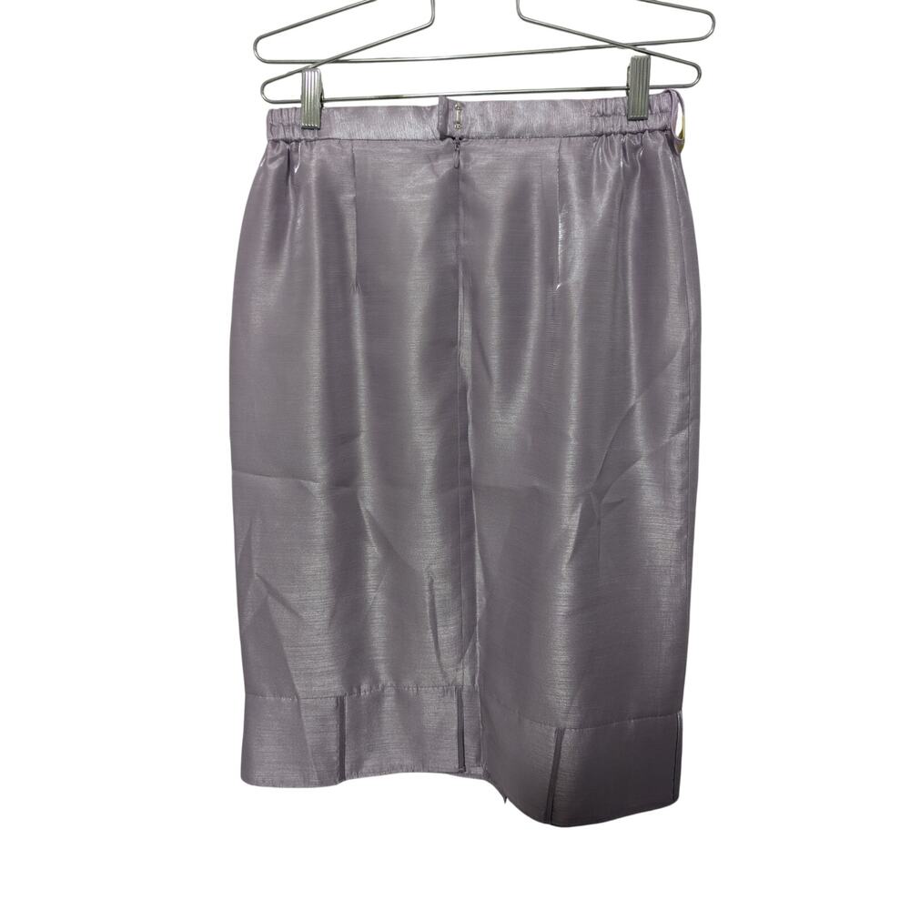 NINA MASSINI! LAVENDER PURPLE SATIN 2 PC JEWELED BUTTON SKIRT, JACKET SUIT! 10 - Picture 11 of 15